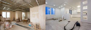 Comparaison avant/après rénovation d'un appartement