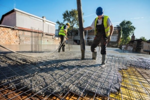 Dalle béton avec fondation