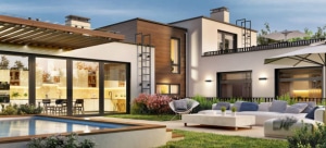 Construction d’une maison moderne avec toit plat