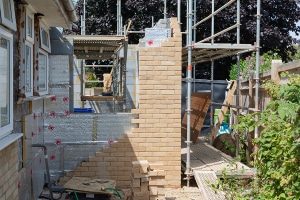 Travaux d'extension à toiture plate